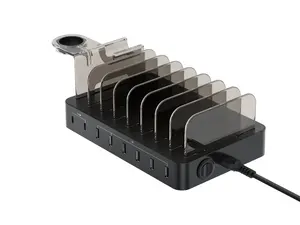 Зарядная станция Conceptronic OZUL, 8 портов, 75 Вт, 2x USB-C и 6x USB-A, черная