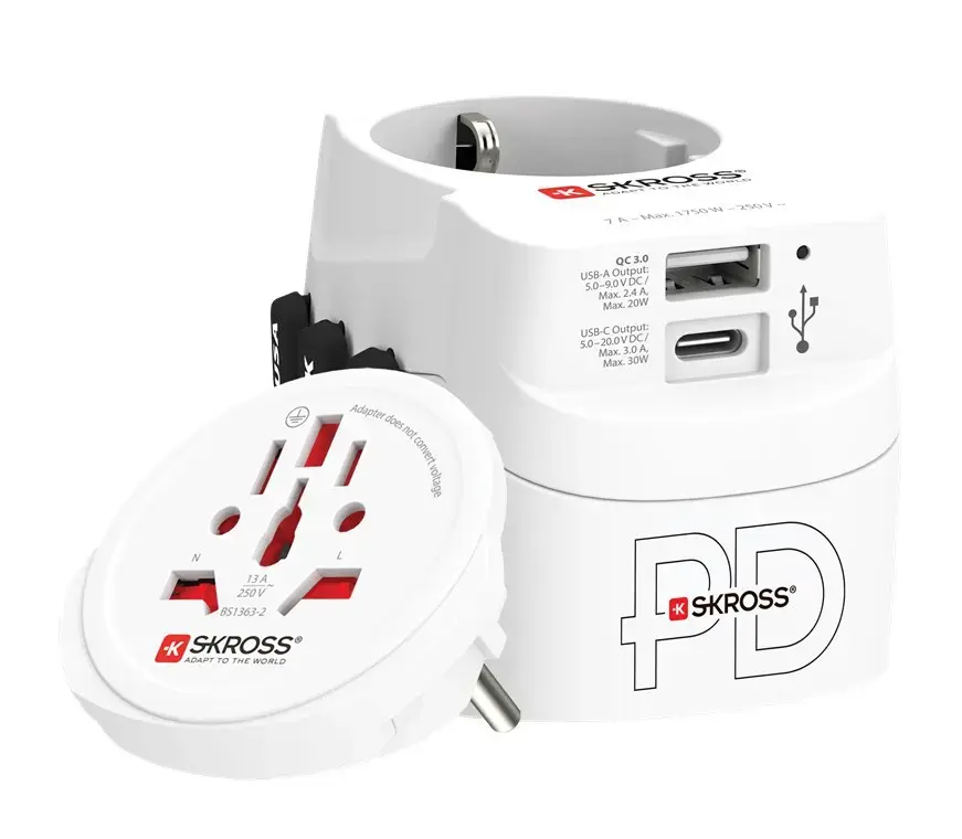 Skross Pro Light USB AC30PD World ceļojumu adapteris Photo 2