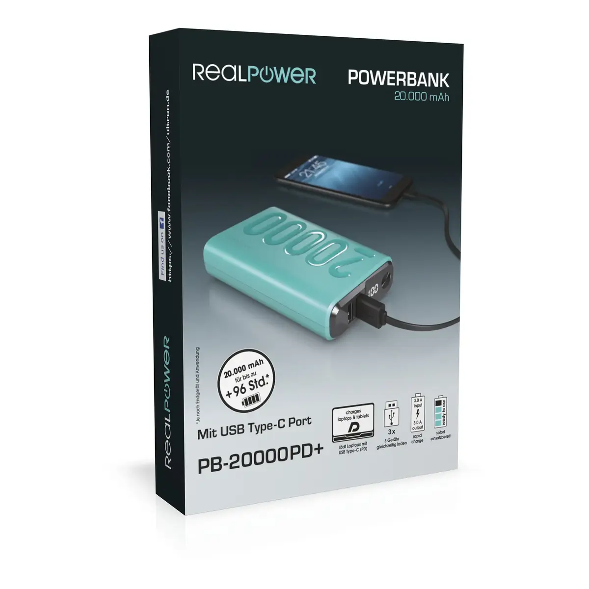 RealPower PB-20000PD+ Nutopia Power Bank 20000 mAh Photo 5