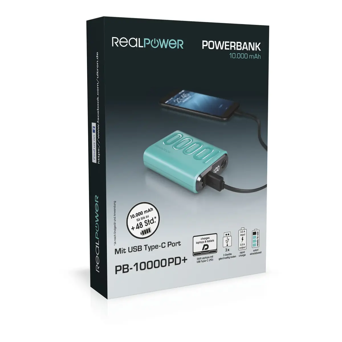 RealPower B-10000PD+ Nutopia ārējais akumulators 10000 mAh Photo 6