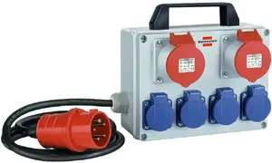 Блок распределения питания Brennenstuhl BKV 2/4 T IP44, 6 розеток, 400В, 16А, кабель 2м