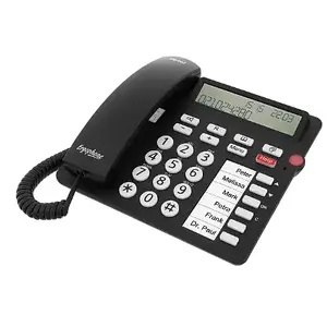 Tiptel 1081000 Analog Telephone with Caller ID and Speakerphone, Black
