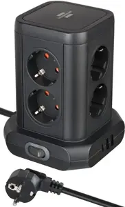 Сетевой фильтр Brennenstuhl 1153560010 на 8 розеток с USB, кабель 2 м, черный
