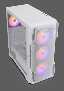 Nanoxia DS-9ARGB-W Midi Tower PC Case, White, Tempered Glass