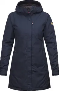 Fjällräven Kiruna sieviešu parka, tumši zila, kokvilna un poliesters