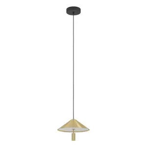 EGLO PARAGUAY LED Suspension Light, 1360 lm, Steel, Black and Brass