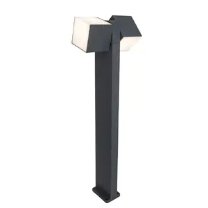 LUTEC CUBA LED Outdoor Bollard Light, 24.4W, 3000K, Aluminium, Grey