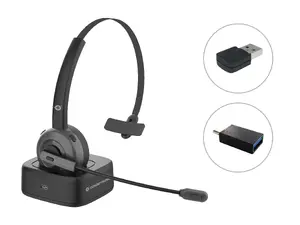 Conceptronic POLONA bezvadu Bluetooth austiņas ar uzlādes dokstaciju un USB adapteri