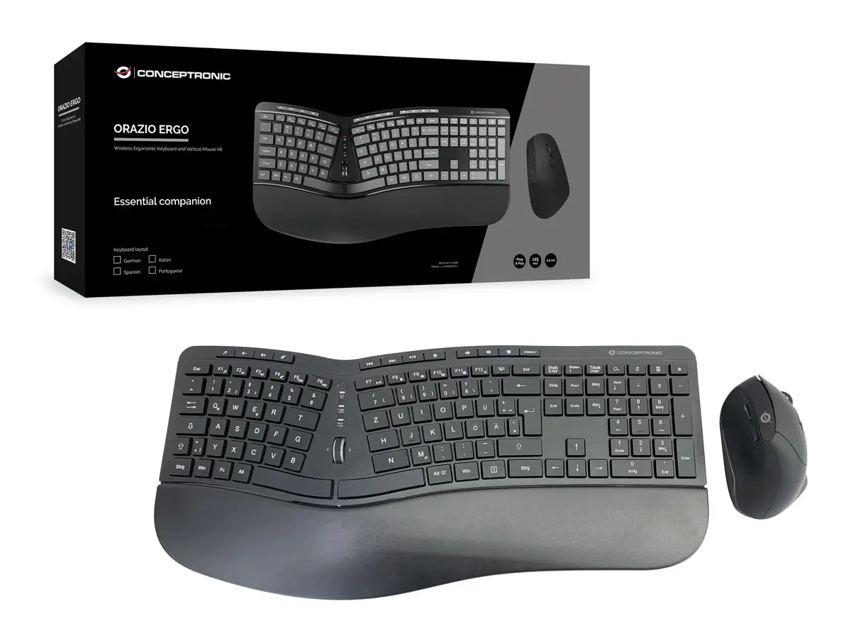 Conceptronic ORAZIO ERGO bezvadu tastatūras un peles komplekts Photo 5