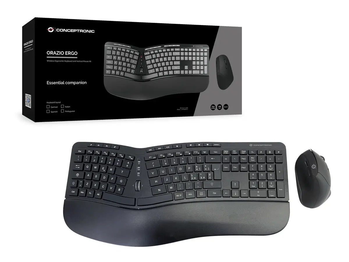 Conceptronic ORAZIO ERGO bezvadu tastatūras un peles komplekts Photo 5