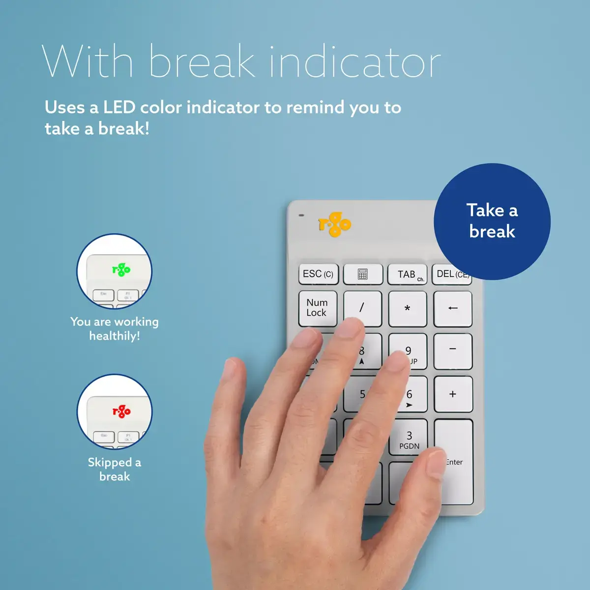 R-Go Tools Numpad Break ergonomiska ciparu tastatūra Photo 10