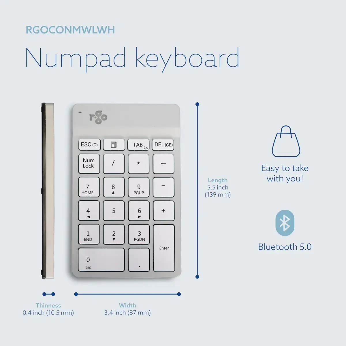 R-Go Tools Numpad Break ergonomiska ciparu tastatūra Photo 13
