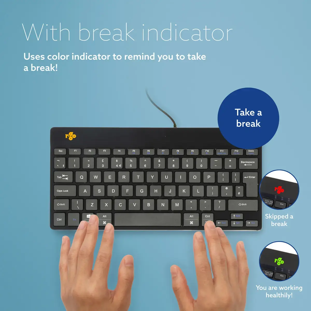 R-Go Tools Compact Break ergonomiskā tastatūra Photo 6