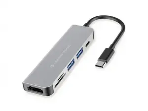 Док-станция Conceptronic DONN02G USB-C с портами HDMI, 2x USB-A и картридером SD/MicroSD