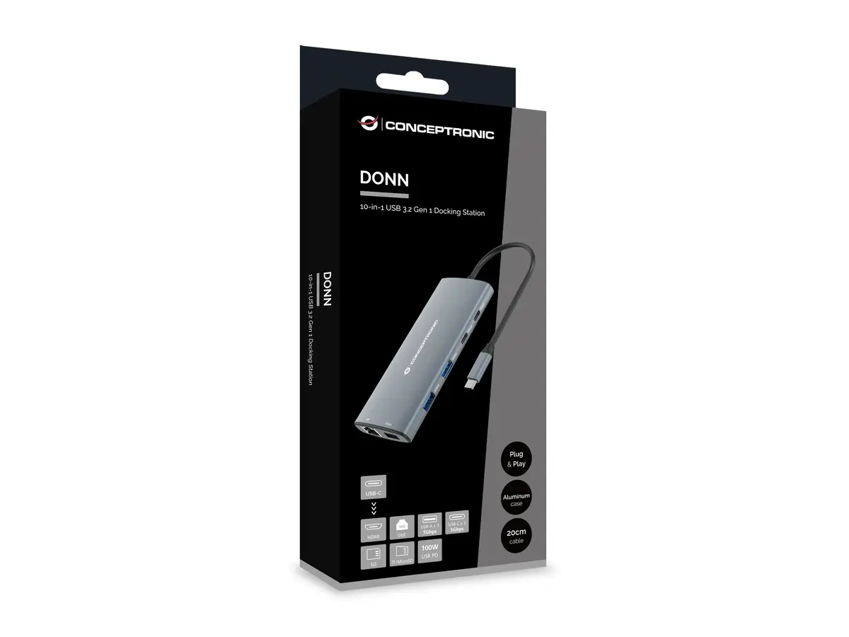 Док-станция Conceptronic DONN06G 10-в-1 USB-C Photo 6