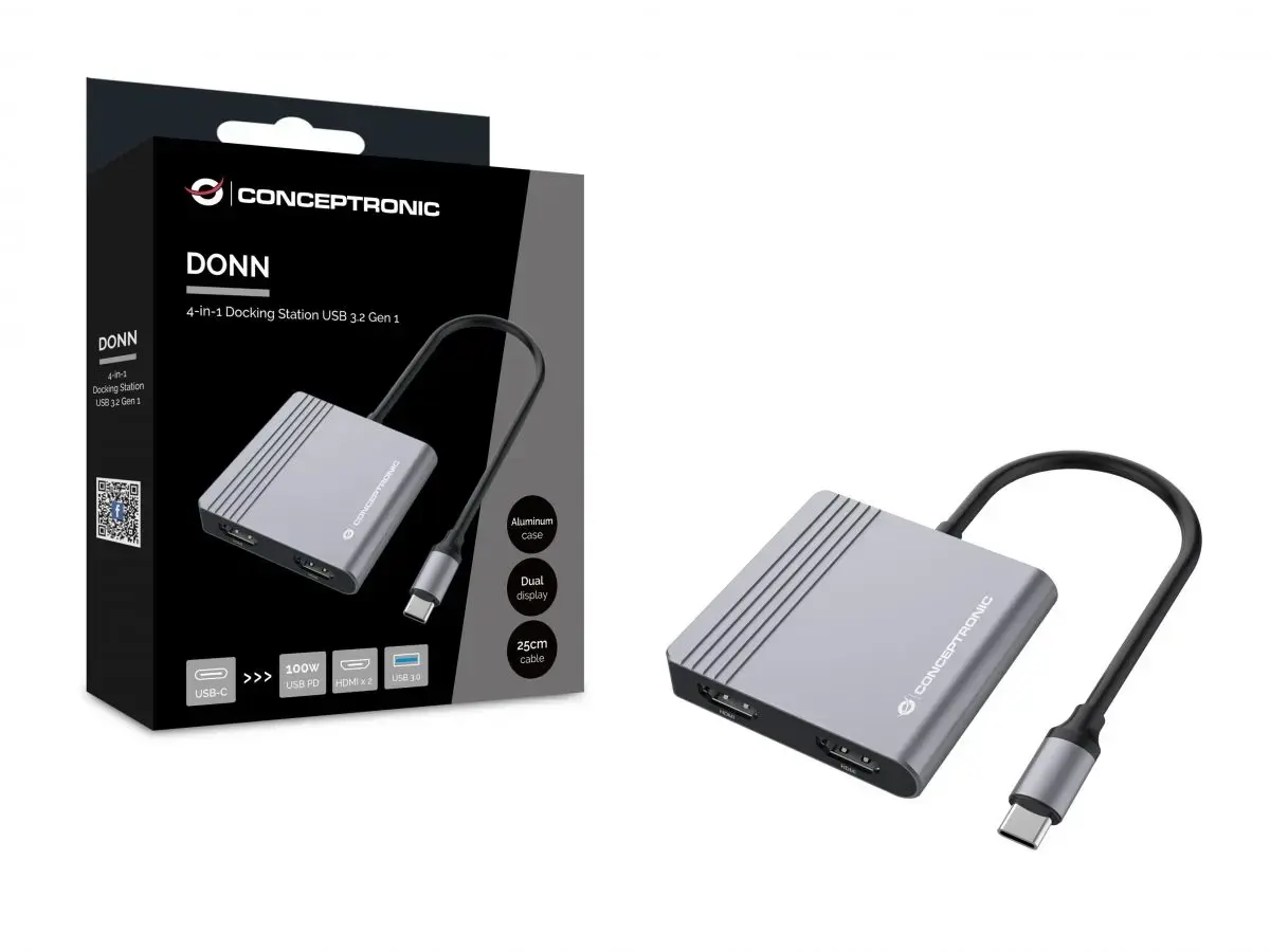 Док-станция для ноутбука Conceptronic DONN13G USB-C Photo 4