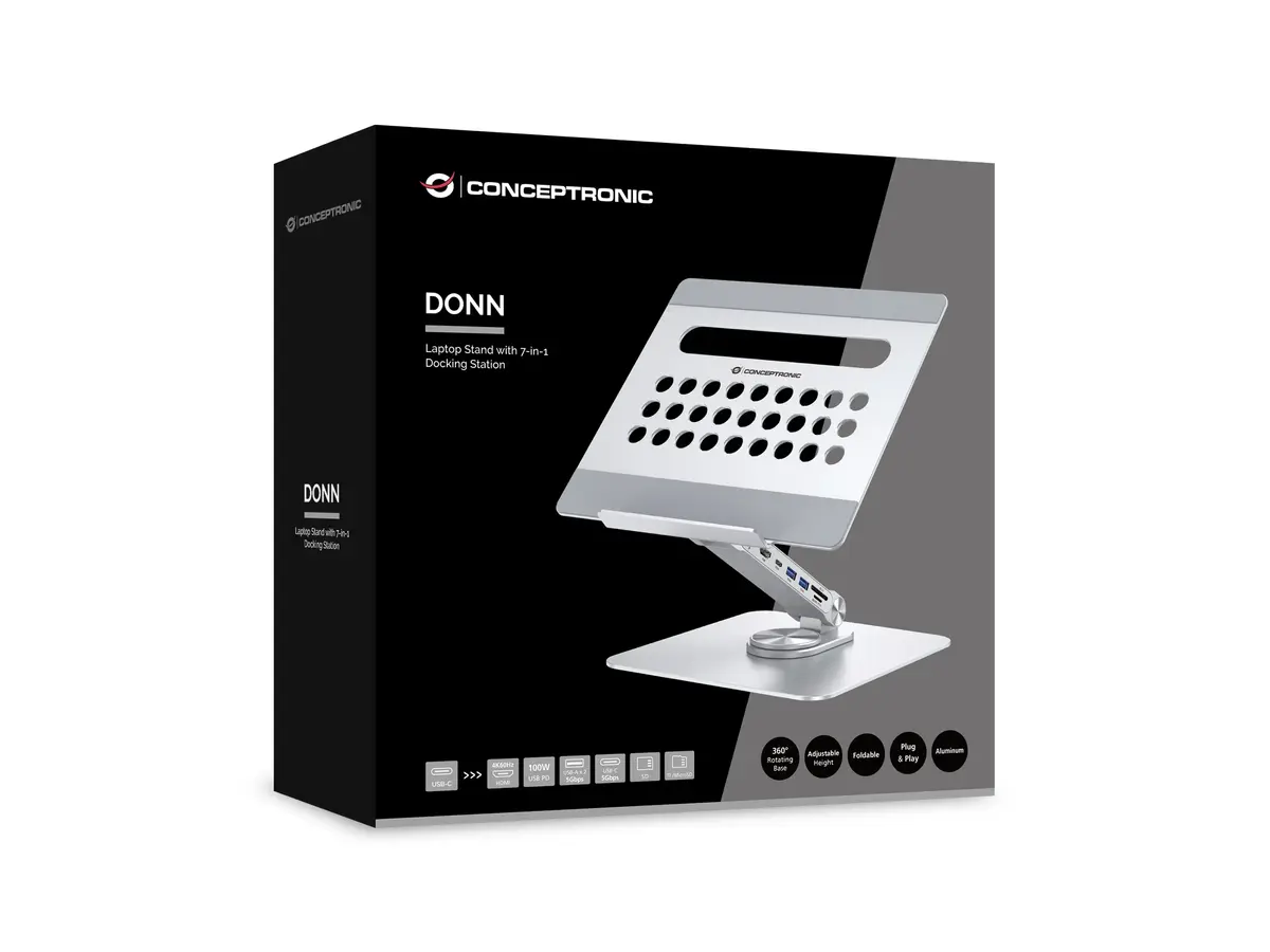 Подставка для ноутбука Conceptronic DONN27G с док-станцией Photo 8