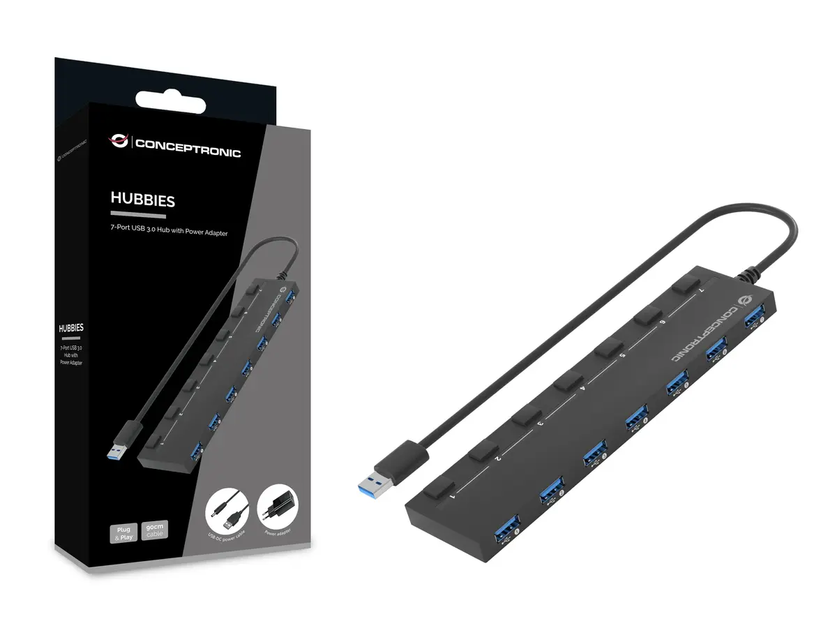 USB-хаб Conceptronic HUBBIES19BP на 7 портов Photo 2