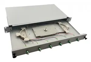 Helos 375550 1U 19-inch Fiber Optic Splice Box, Grey