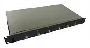 Helos 375551 1U Fiber Optic Splice Box, 6 x LC/APC Duplex OS2, Black