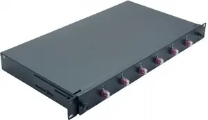 Helos 375557 1U Fiber Optic 19" Splice Box for 6 x LC Duplex OM4, Black