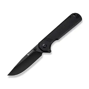 SENCUT Aetheris Folding Knife, Micarta Handle, All Black Finish