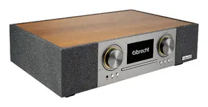 Albrecht DR 1000 Analog and Digital Radio with FM, DAB+, 30 W RMS, MP3 Playback, and LCD Display in Walnut