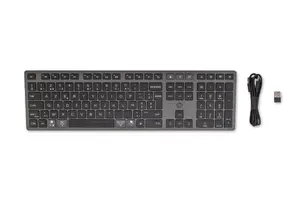HP 720 Multi-Device Rechargeable Wireless Keyboard, Full-size, AZERTY Belgian Layout, USB + Bluetooth, Black