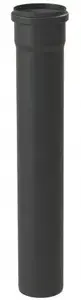 Almeva STARR Rigid Flue Pipe with Socket DN80 2m UV Stabilized Black