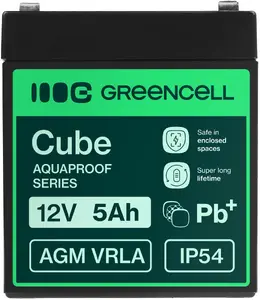 Green Cell AGM12V5AH-J AGM VRLA Battery 12V 5Ah for Cash Registers, Toys, and Cameras