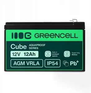 Green Cell AGM12V12AH-J AGM VRLA Battery 12V 12Ah