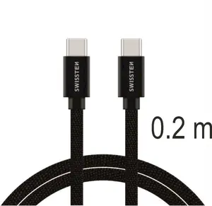 Swissten Textile USB-C to USB-C Data and Charging Cable, Quick Charge 3.1