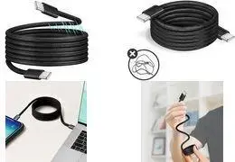 LogiLink magnētiskais USB-C uz USB-C datu un uzlādes kabelis, 1,0 m, melns