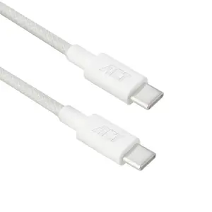ACT USB 2.0 USB-C to USB-C Charging and Data Cable, 60W, 1 Meter, White