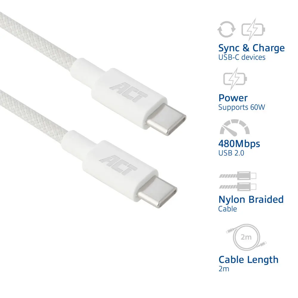 ACT AC3081 USB-C to USB-C Cable 2m Photo 2