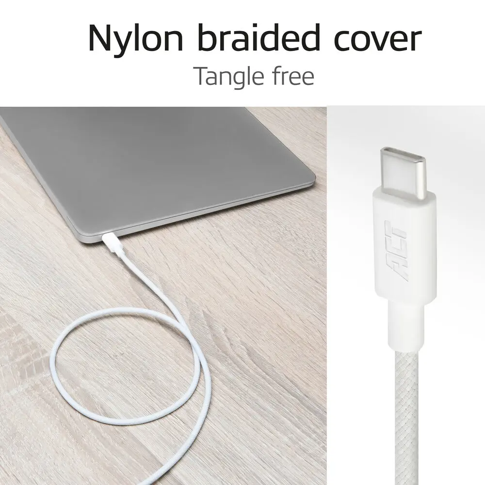 ACT USB-C to USB-C 240W Cable 2m White Photo 5