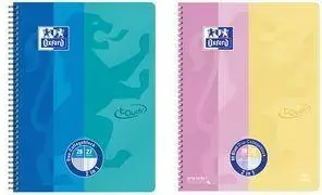 Oxford Collegeblock DUO Touch Notebook, A4+, Pink/Yellow, Durable Cover with Touch Finish