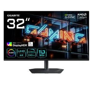 Игровой монитор GIGABYTE MO32U24 32 дюйма QD-OLED, 4K UHD 3840x2160, 240Гц, 0.03мс, HDMI 2.1, DisplayPort 1.4, HDR True Black 500