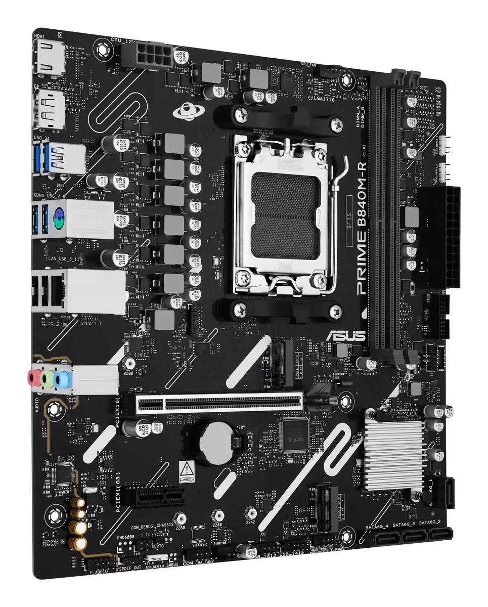 Asus PRIME B840M-R mātesplate | Socket AM5 Micro ATX Photo 2