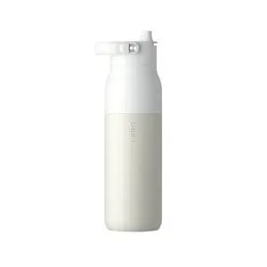 LARQ PureVis 2 Self-Cleaning Water Bottle, 1000 ml, Stainless Steel, Beige/White