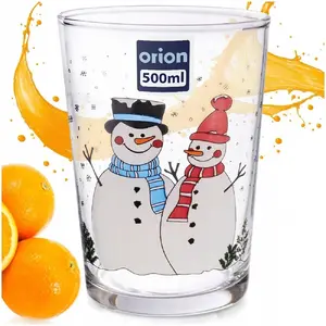 Kadax Orion Glass Tumbler with Snowman Motif 500ml