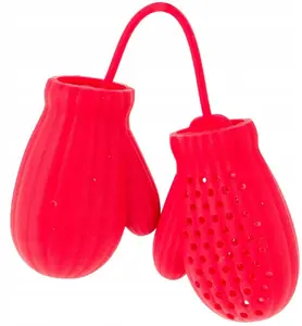 Cup&You Silicone Tea Infuser, Glove Design, Red