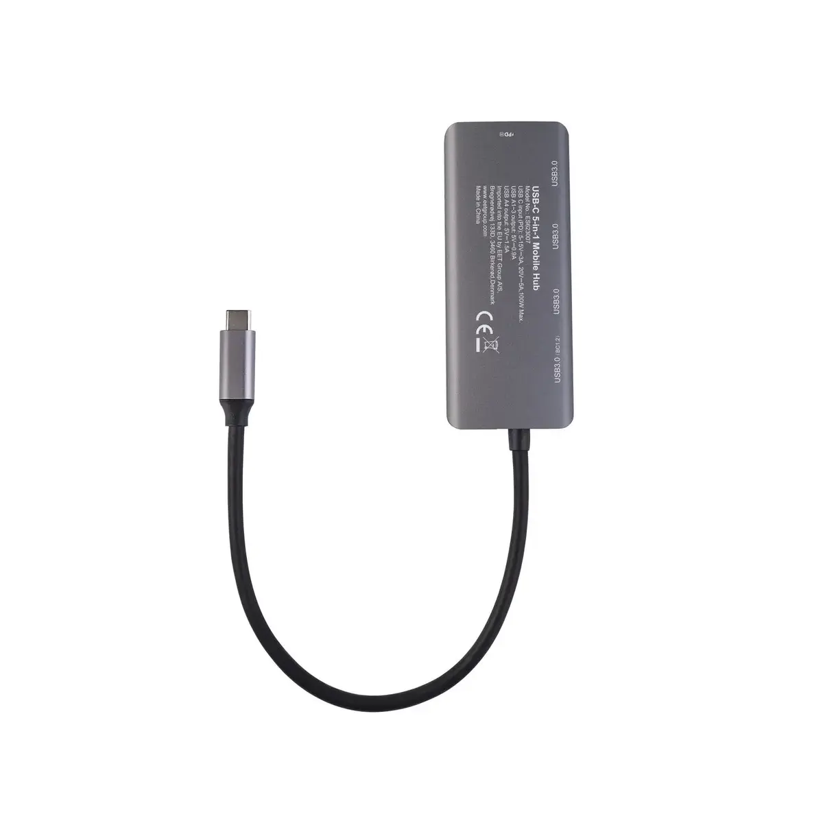 USB-C хаб eSTUFF ES623007 — 5-портовый алюминиевый адаптер Photo 2