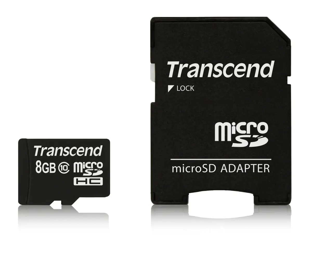 Карта памяти Transcend 8GB MicroSDHC Class 10 с адаптером Photo 2