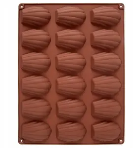 Aptel Silicone Baking Mold Shells for 18 Pieces Brown