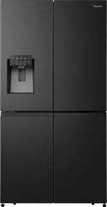 HISENSE RQ760N4SBFE Freestanding American Door Fridge with 584 L Total Capacity Black Water and Ice Dispenser No Frost Energy Class E