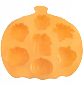 Aptel Silicone Baking Mold with 7 Autumn Designs: Leaf, Pumpkin, and Squirrel
