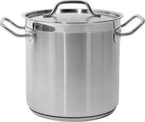 Yato YG-00002 High Stainless Steel Stock Pot with Lid, 20x20 cm, 6.6L