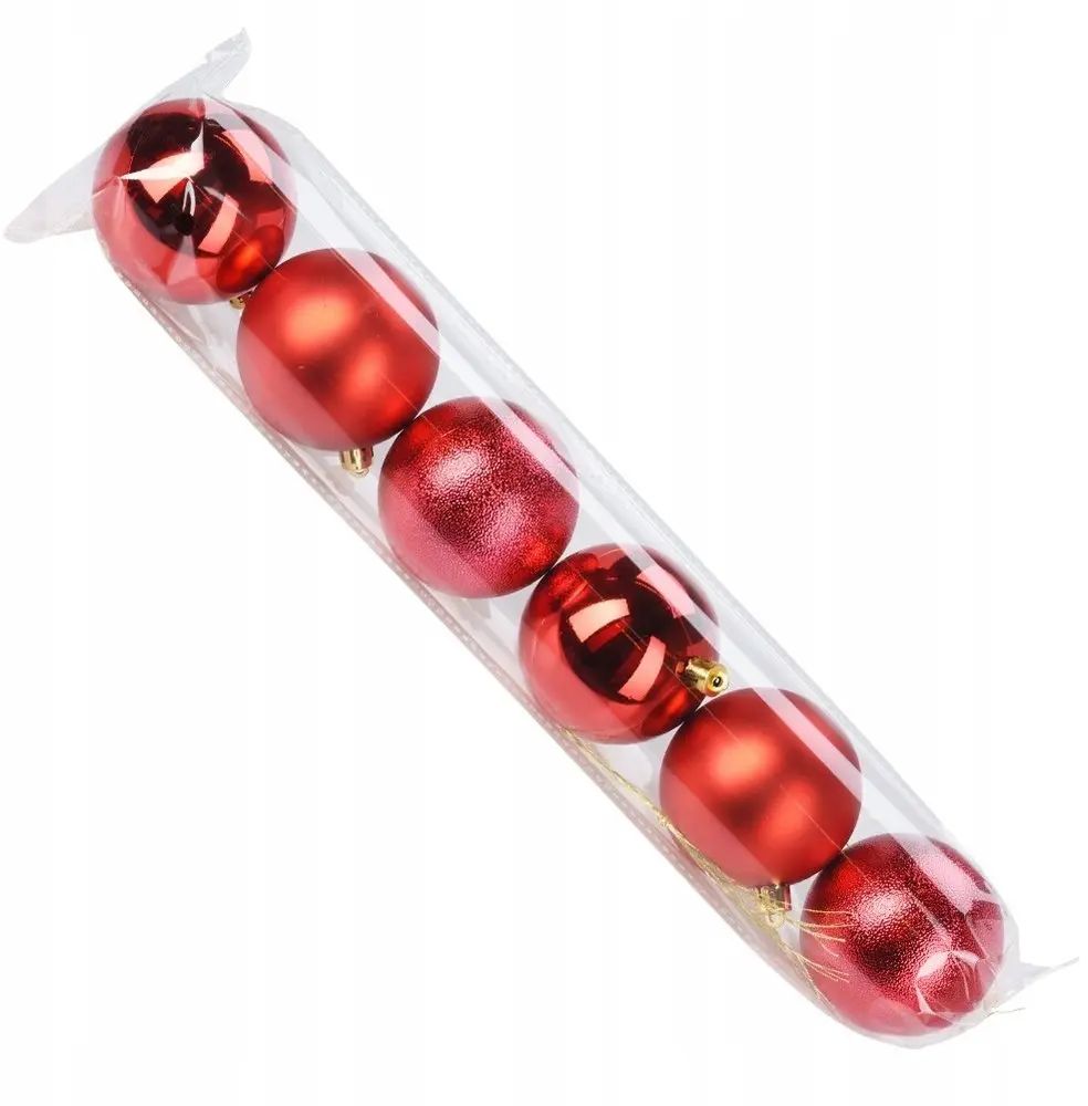 PartyDeco Ziemassvētku bumbas, sarkanas, 7 cm