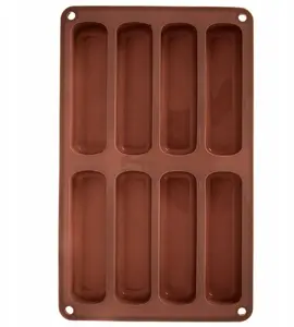 Aptel Silicone Mold for Tiramisu Ladyfingers, 8 Cavities, Brown